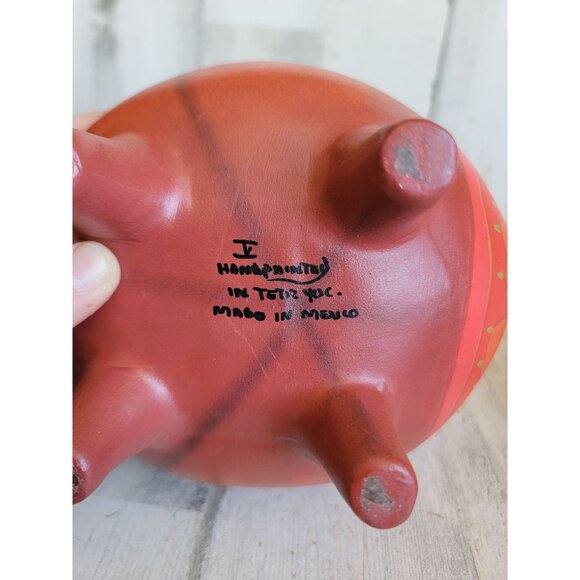 Vintage talavera Mexican tomato Piggy bank folk art vegetable - Picture 10 of 10